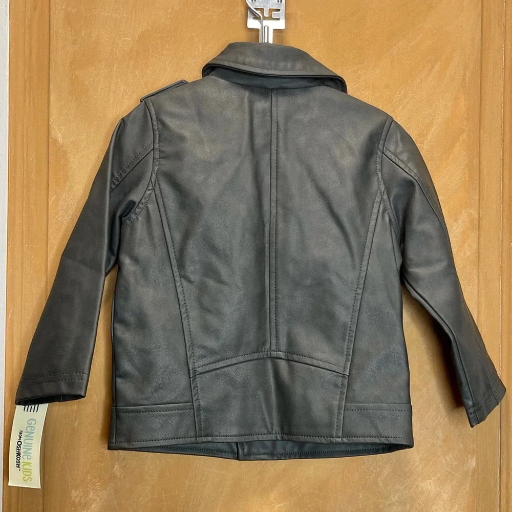 Genuine Kids Black Toddler Moto Jacket Asymmetrical Zip Size 2T